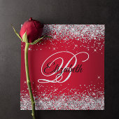 Invitation Parties scintillant argentée brillante rouge Ombre