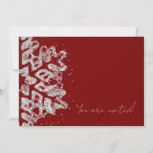 Invitation Parties scintillant argentée classique Noël Flambe (Dos)