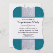 Invitation Parties scintillant argentée et Aqua Turquoise au  (Devant)