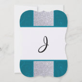 Invitation Parties scintillant argentée et Aqua Turquoise au (Dos)