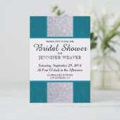 Invitation Parties scintillant argentée et Aqua Turquoise au (Debout devant)