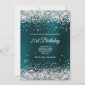 Invitation Parties scintillant argentée Faux Sparkly Foil Tur (Devant)