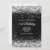 Invitation Parties scintillant argentée Faux Sparkly gris fon (Devant)