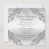 Invitation Parties scintillant argentée glamour haute talons  (Dos)