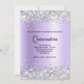 Invitation Parties scintillant argentée Lavande Satin Foil Qu (Devant)