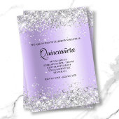 Invitation Parties scintillant argentée Lavande Satin Foil Qu