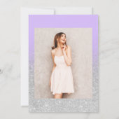 Invitation Parties scintillant argentée lavande violette chic (Dos)