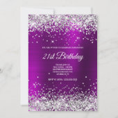 Invitation Parties scintillant argentée Magenta Purple Satin (Devant)