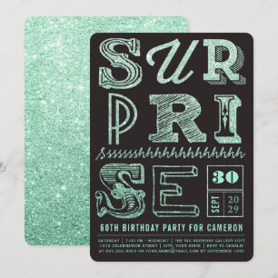 Invitation Parties scintillant Art déco Surprise Fête Anniver