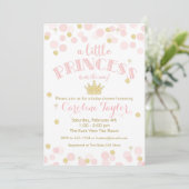 Invitation Parties scintillant Baby shower en or rose Princes (Debout devant)