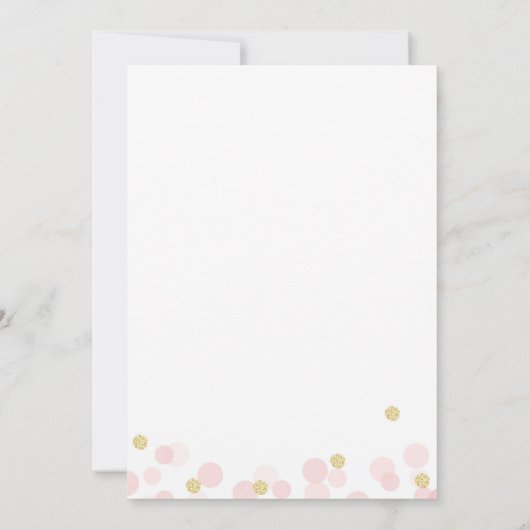 Invitation Parties scintillant Baby shower en or rose Princes (Dos)