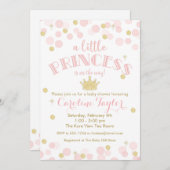 Invitation Parties scintillant Baby shower en or rose Princes (Devant / Derrière)