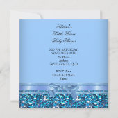 Invitation Parties scintillant Baby shower Garçon Bleu Petit  (Dos)