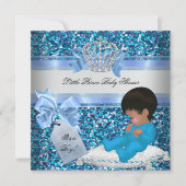 Invitation Parties scintillant Baby shower Garçon Bleu Petit  (Devant)
