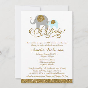 Invitation Parties scintillant Baby shower Invitation, Arachi