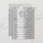 Invitation Parties scintillant Baby shower Pieds ArgentGris G (Devant / Derrière)