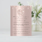 Invitation Parties scintillant  Baby shower Pieds Rose Blush  (Debout devant)
