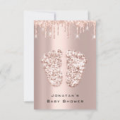 Invitation Parties scintillant  Baby shower Pieds Rose Blush  (Dos)