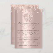 Invitation Parties scintillant  Baby shower Pieds Rose Blush  (Devant / Derrière)