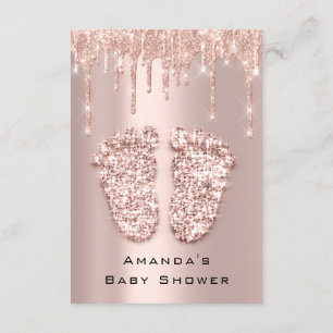 Invitation Parties scintillant Baby shower Pieds Rose Blush