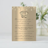 Invitation Parties scintillant Baby shower pieds Sepia Dots G (Debout devant)