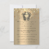 Invitation Parties scintillant Baby shower pieds Sepia Dots G (Devant)