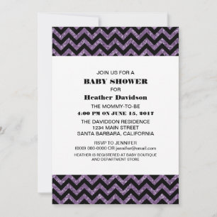 Invitation Parties scintillant Baby shower Purple 