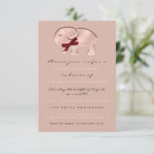 Invitation Parties scintillant Baby shower Rose moderne Eléph (Debout devant)