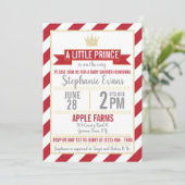 Invitation Parties scintillant Baby shower rouge o (Debout devant)