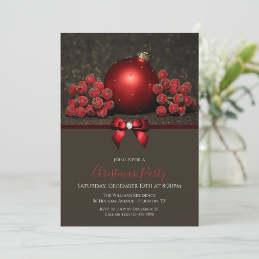 Invitation Parties scintillant Baies & Bauble Avec Bijoux Bow (Debout devant)