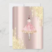 Invitation Parties scintillant, Ballerina, Rose Gold Quinceañ (Dos)