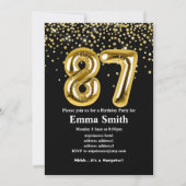 Invitation parties scintillant ballon en or pour la fête de 8 (Devant)