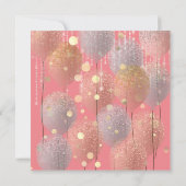 Invitation Parties scintillant Ballons Rose Bridal Sweet 16e (Dos)