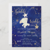 Invitation Parties scintillant Bear Twinkle Baby shower Gold (Devant)