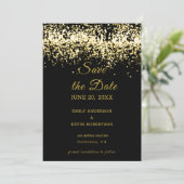 Invitation Parties scintillant Black and Gold Enregistrer l'i (Debout devant)