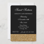 Invitation Parties scintillant Black and Gold Faux (Dos)