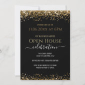Invitation Parties scintillant Black and Gold Open House Busi (Devant)