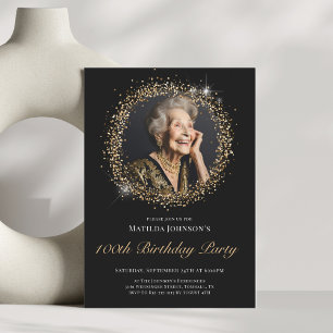 Invitation Parties scintillant Black Gold 100e Anniversaire F