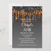 Invitation Parties scintillant Black & Gold personnalisé Joye (Devant)