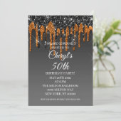 Invitation Parties scintillant Black & Gold personnalisé Joye (Debout devant)