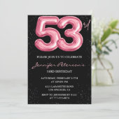Invitation Parties scintillant Black Pink Balloon Glam 53e an (Debout devant)