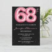 Invitation Parties scintillant Black Pink Balloon Glam 68e an (Debout devant)