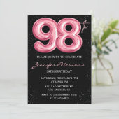 Invitation Parties scintillant Black Pink Balloon Glam 98e an (Debout devant)