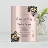 Invitation Parties scintillant, Black Rose Rose Gold Retraite (Debout devant)