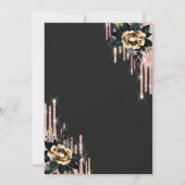 Invitation Parties scintillant, Black Rose Rose Gold Retraite (Dos)
