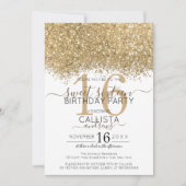 Invitation Parties scintillant blanche de luxe moderne Confet (Devant)