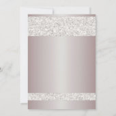 Invitation Parties scintillant blanche étincelante rose rose (Dos)