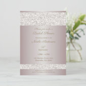 Invitation Parties scintillant blanche Fête des mariées rose  (Debout devant)