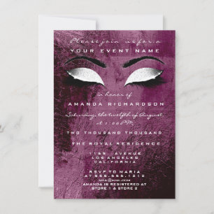 Invitation Parties scintillant blanche maquillage de maroon d