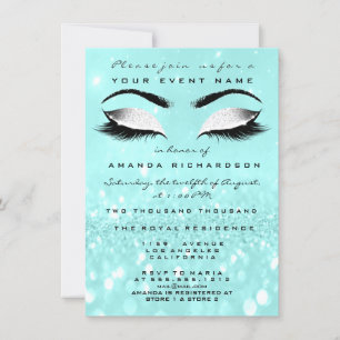 Invitation Parties scintillant blanche maquillage océanique 1